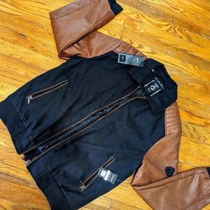 FRIED denim NYC Black/Brown Jacket NWT